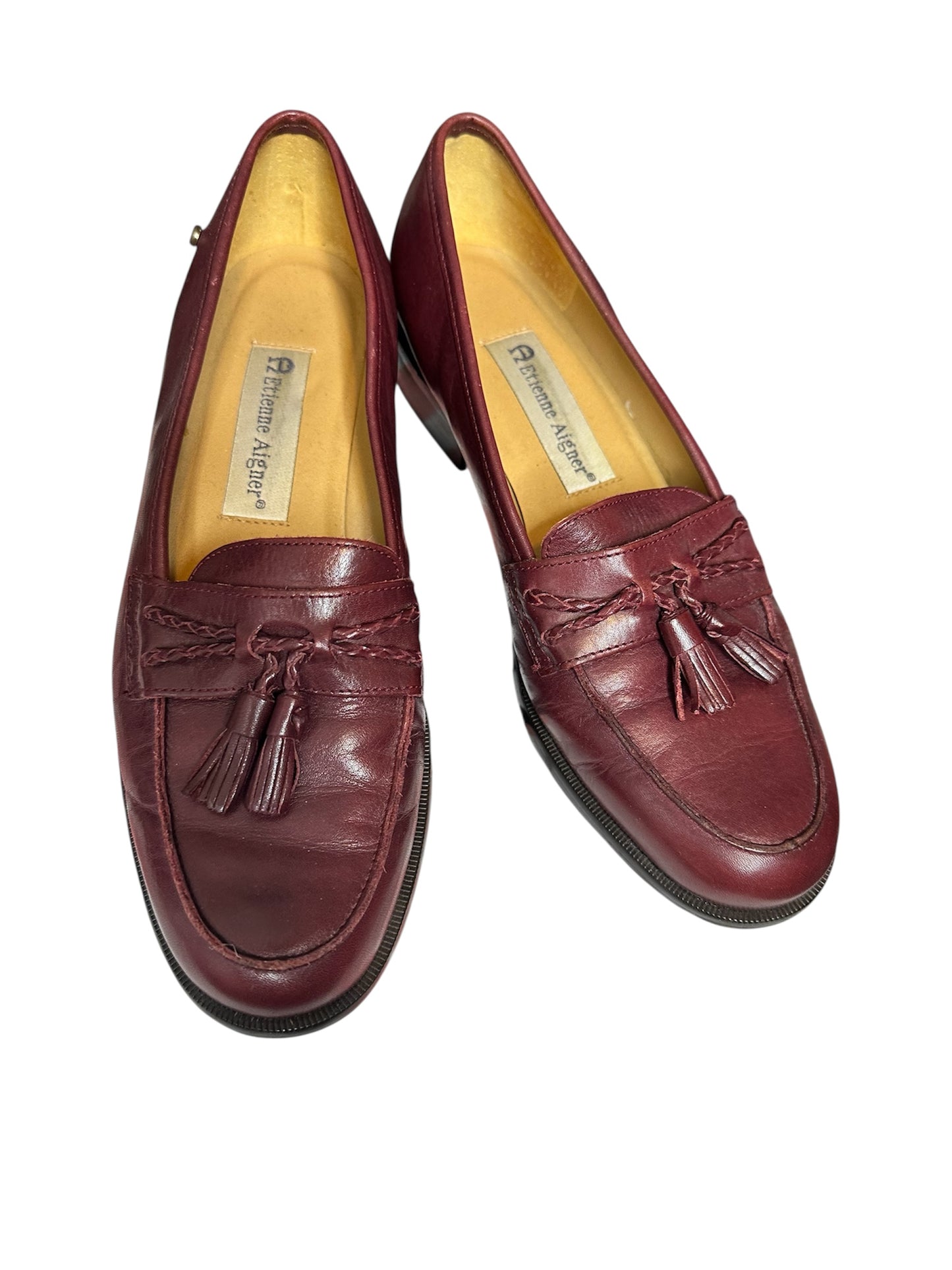 Etienne Aigner maroon leather loafers sz 6