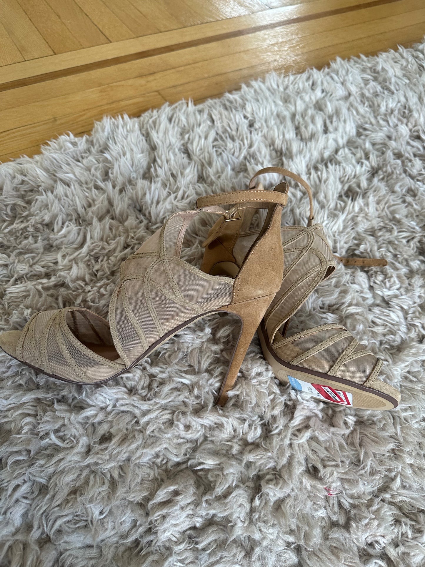 NEW Steve Madden Taupe mesh design 5” sandal sz 11