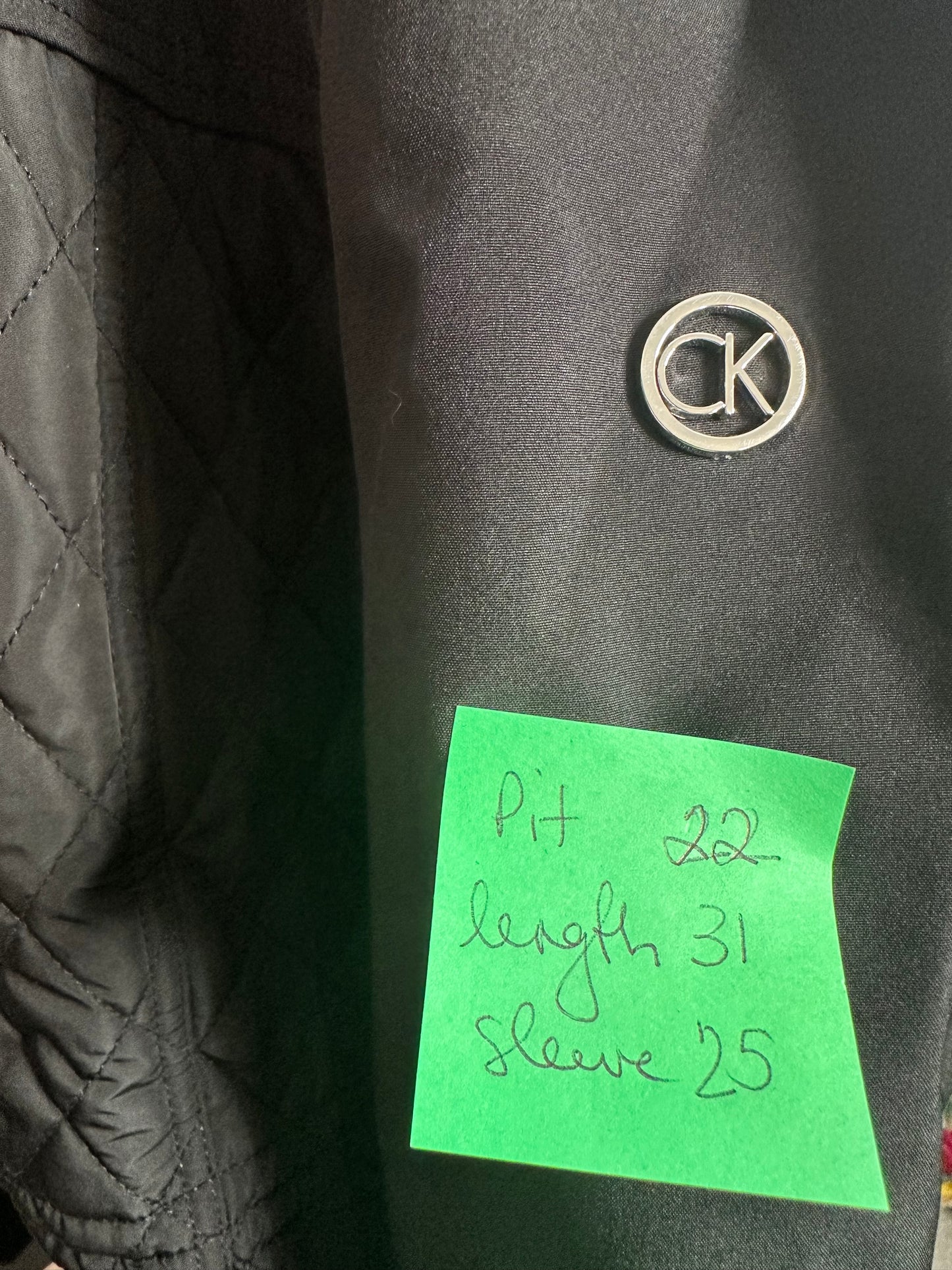 Calvin Klein Black Quilted Ski Jacket Sz L