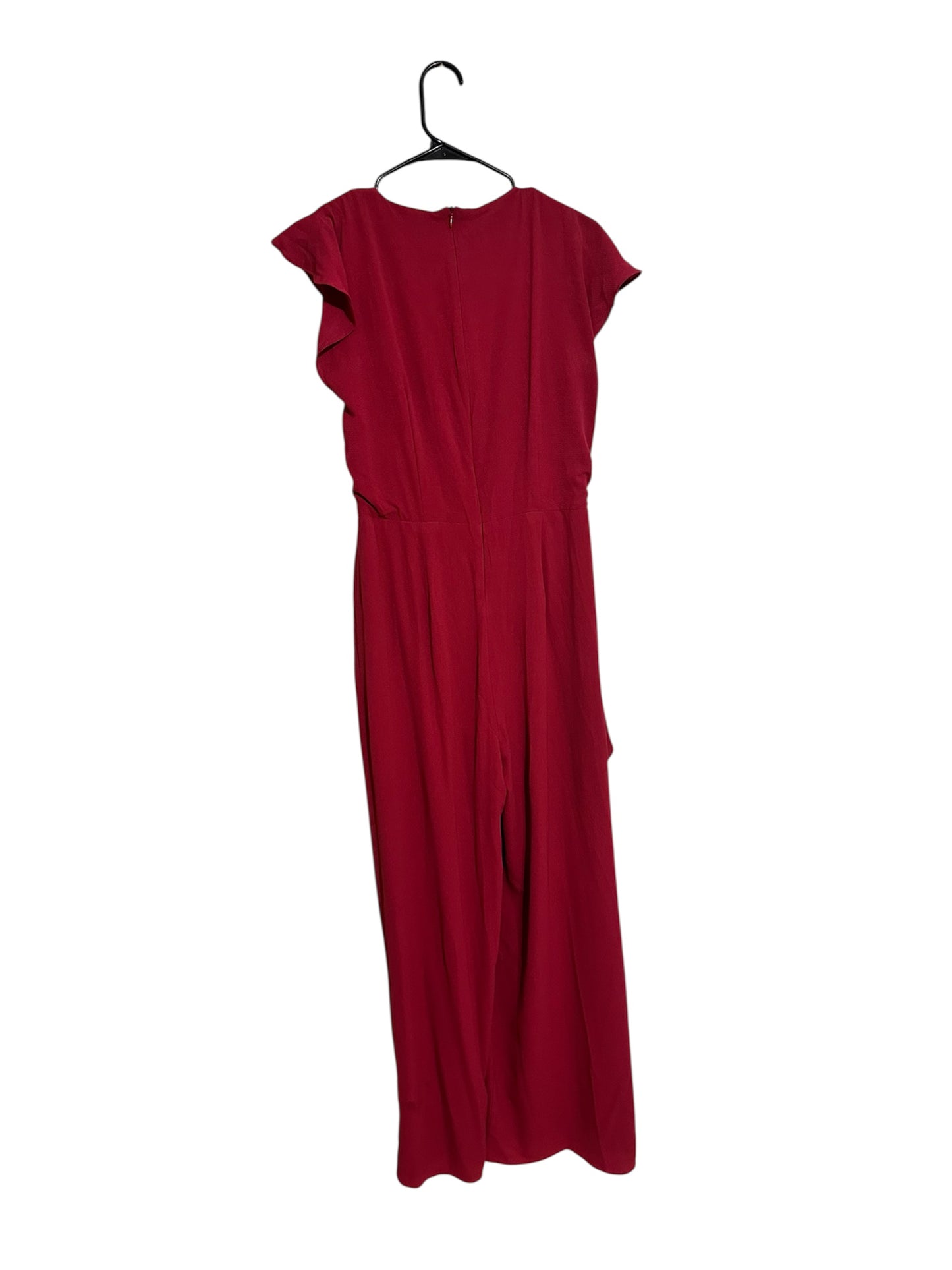 London Times Sleeveless Wine Jumpsuit Sz 8