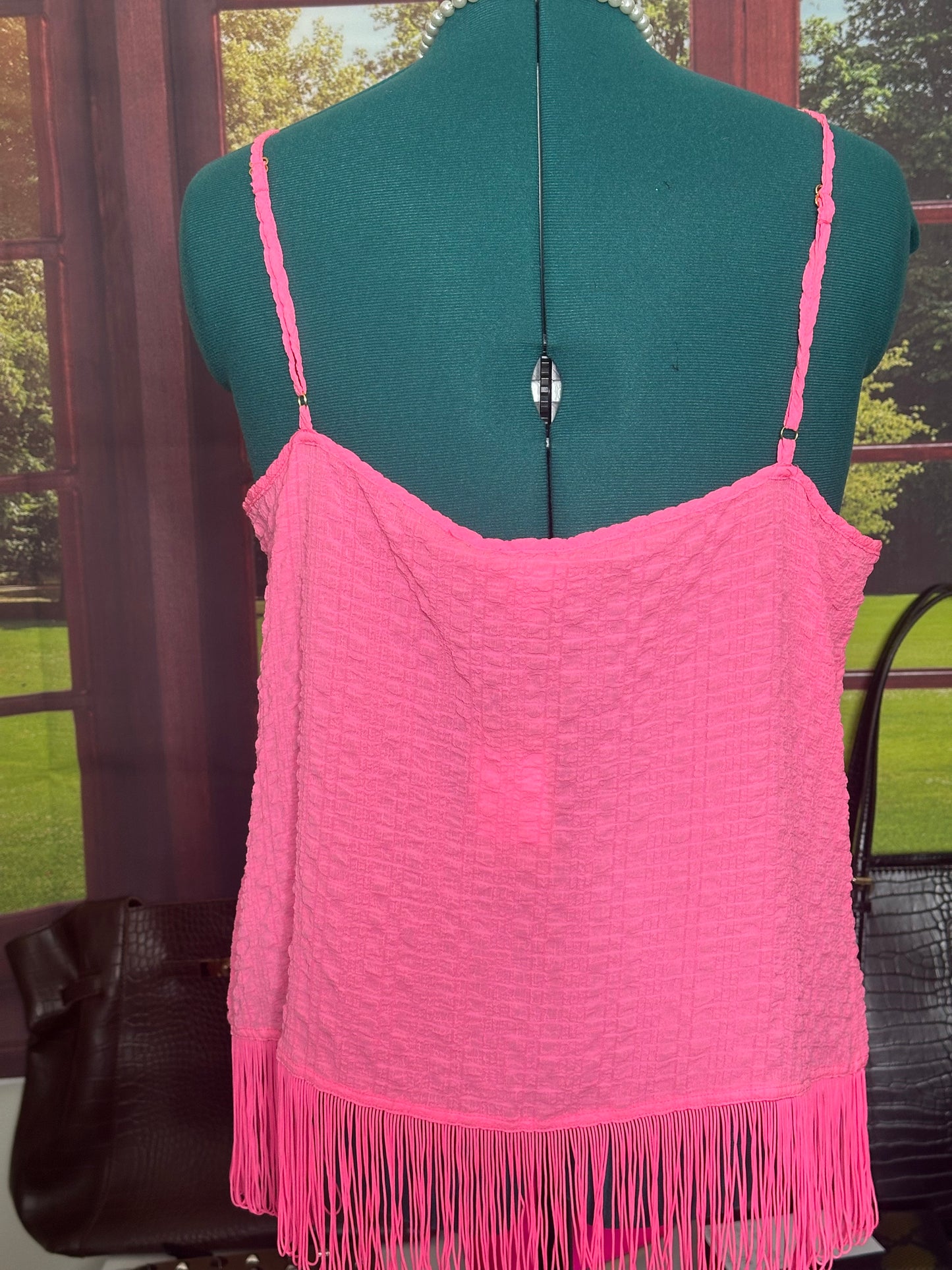 NWT Lilly Pulitzer Fuschia Fringe blouse sz XL