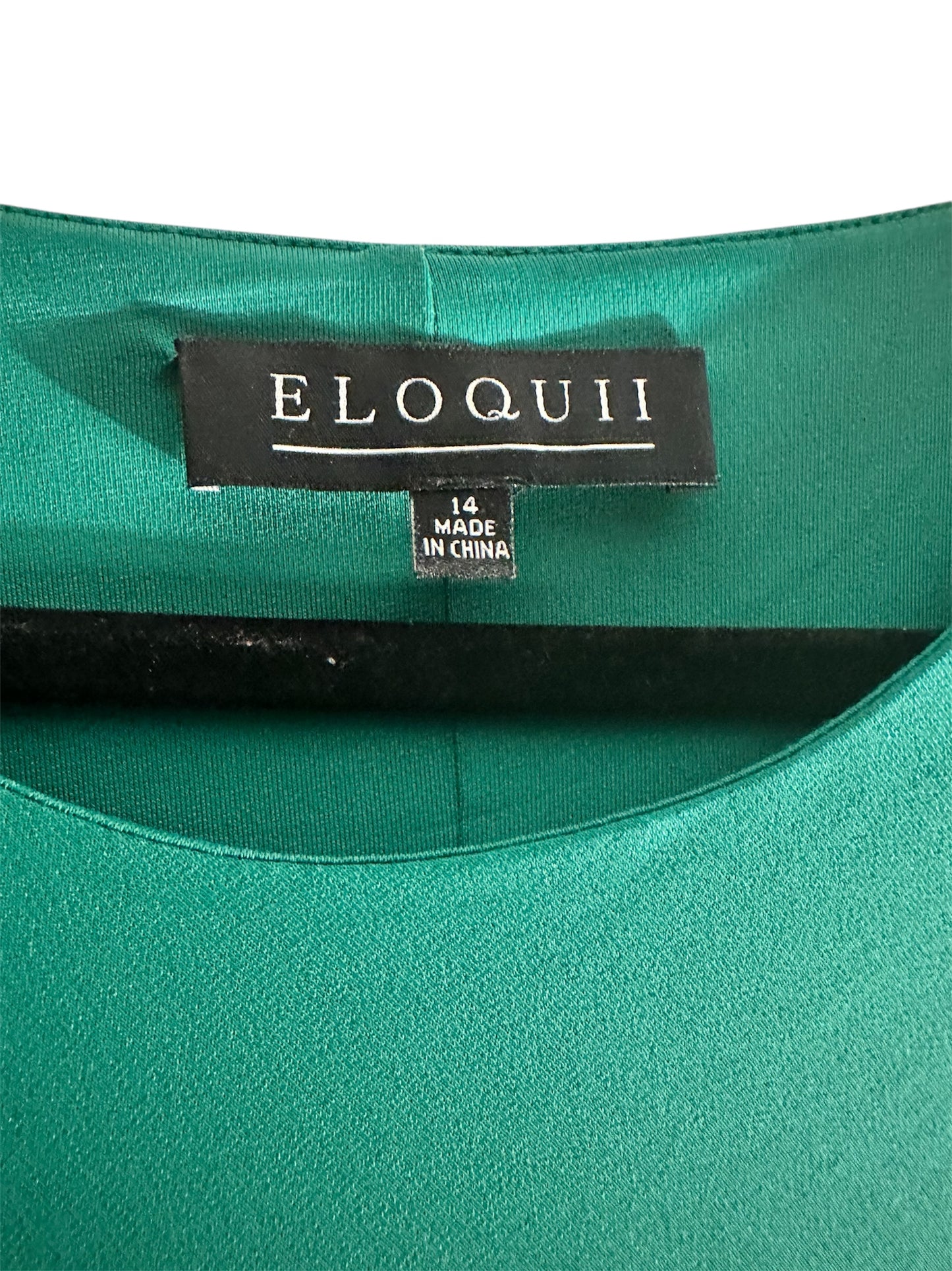 Eloquii Tie Front Matte Jersey Emerald Green Bodycon Dress Size 14.