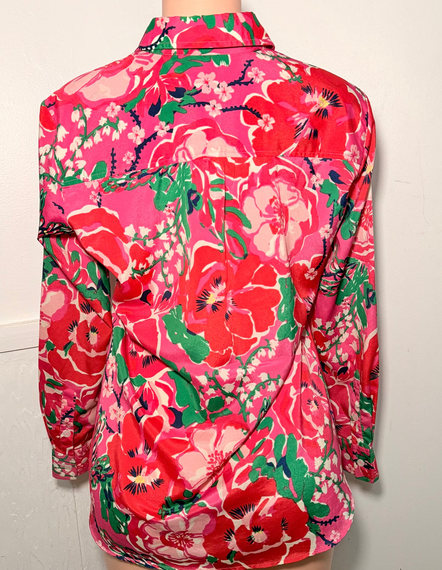 Lilly Pulitzer Pink & green blouse Sz S