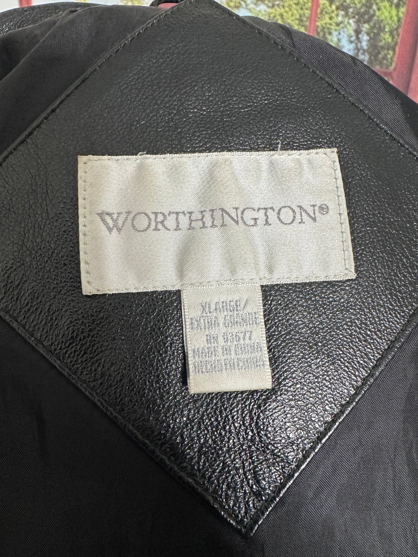 Worthington Leather Zip Front Jacket sz XL
