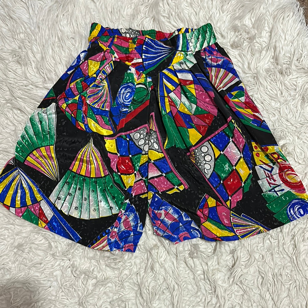 Susan Galick multi color shorts Sz 10 vintage