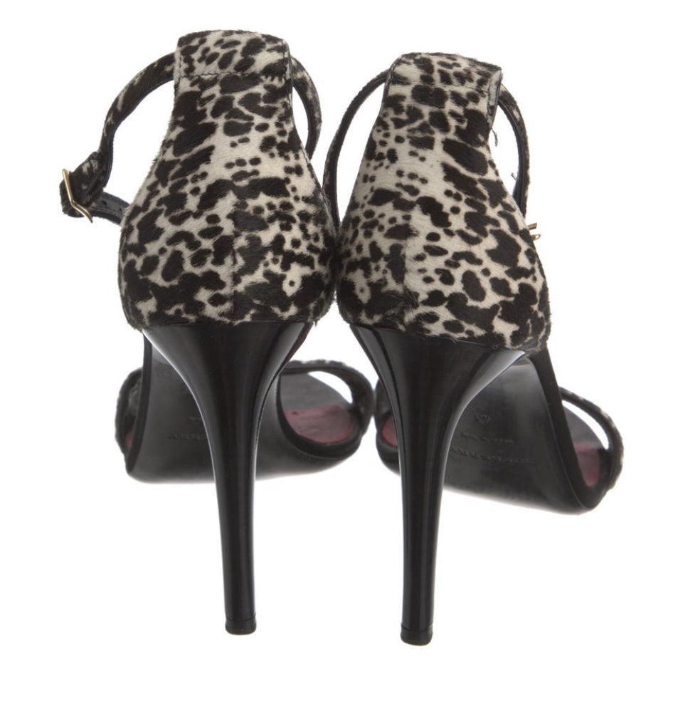 Burberry Ponyhair Leopard Print Sandals sz 41/11