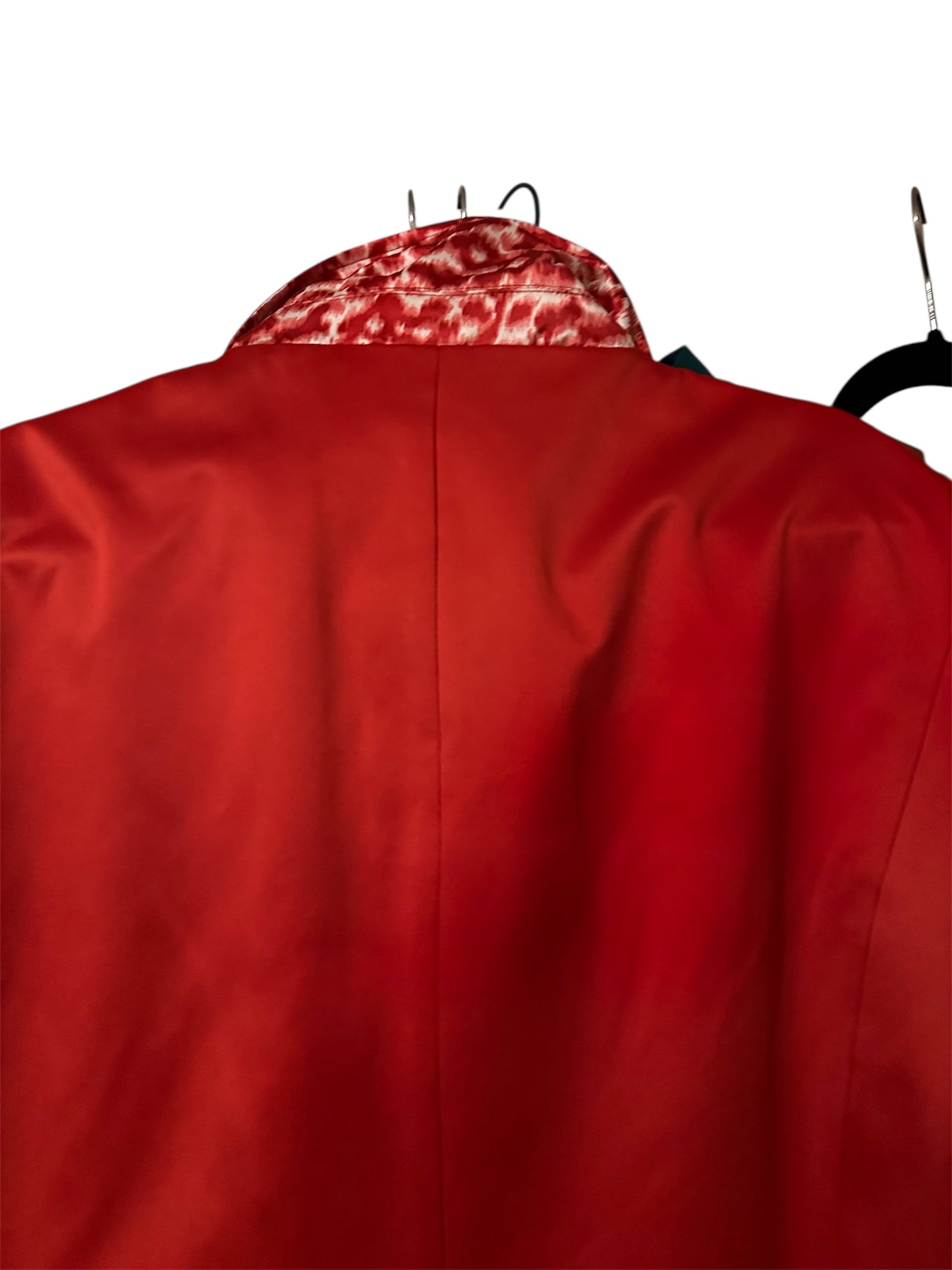 Dennis Basso Reversible Orange/White Print Trench Jacket sz 1X