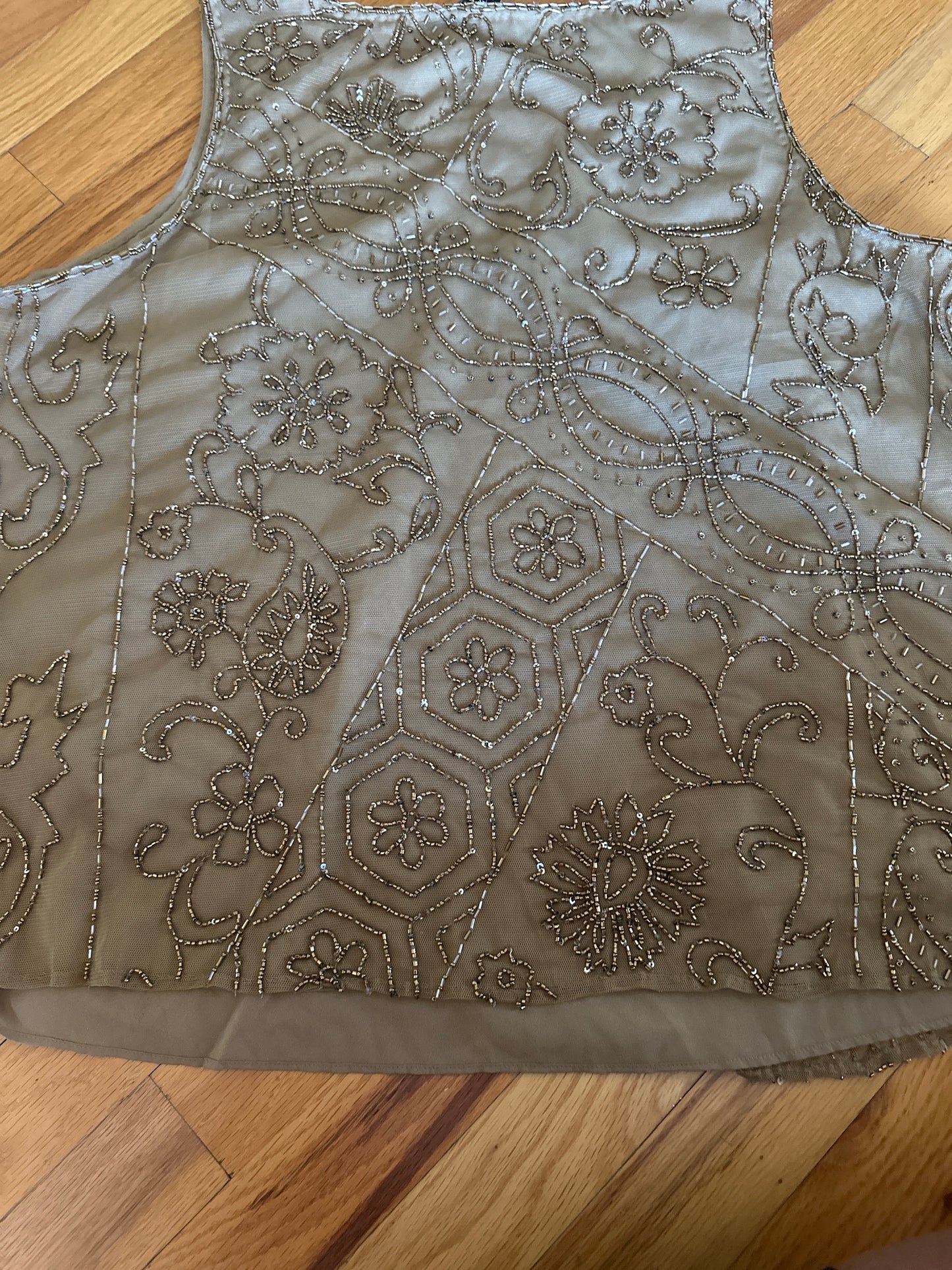 Ralph Lauren (Black Label) gold sequins top Sz 1X NWT