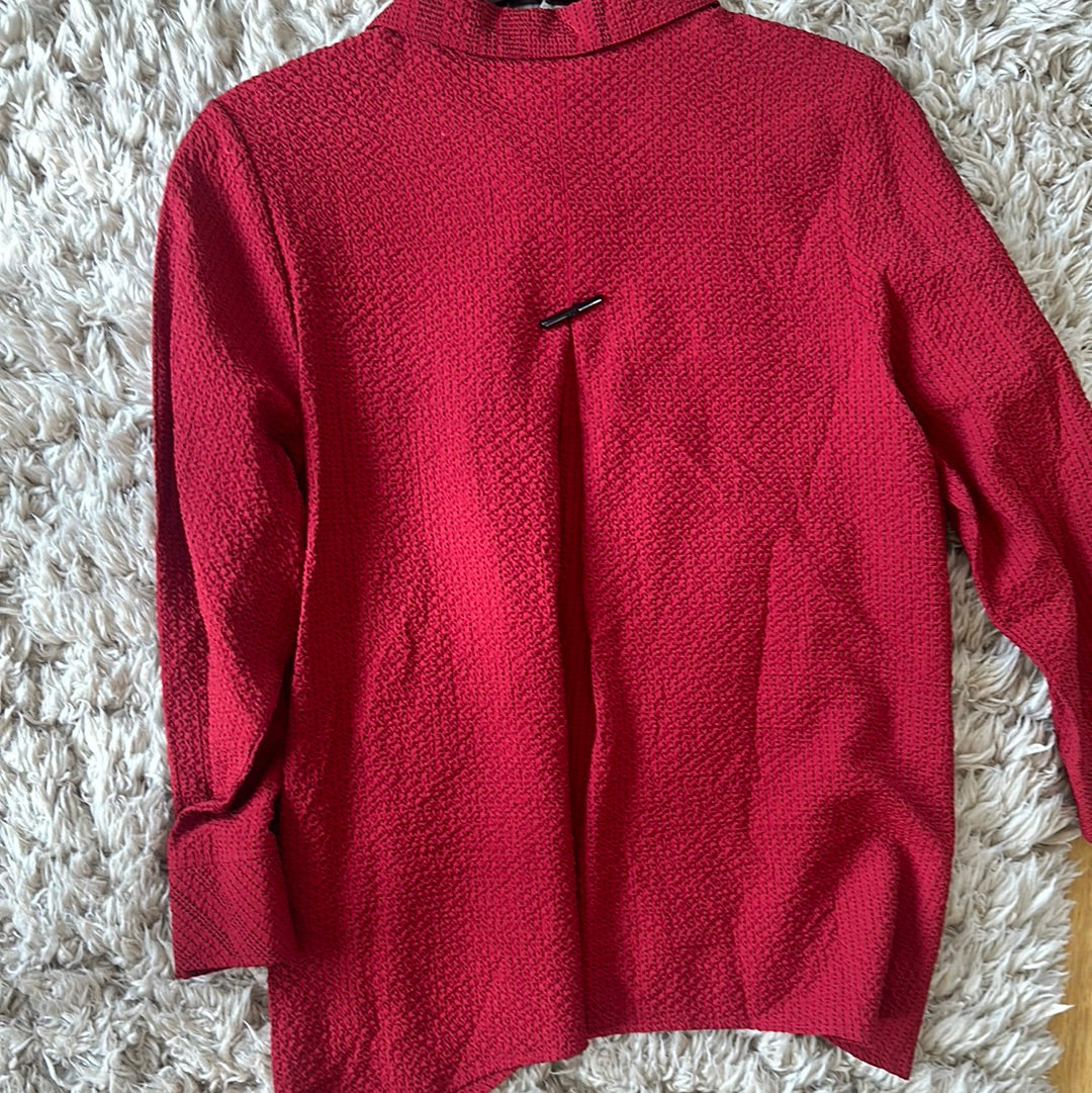 808 HABITAT RED/BLK BLOUSE SZ M