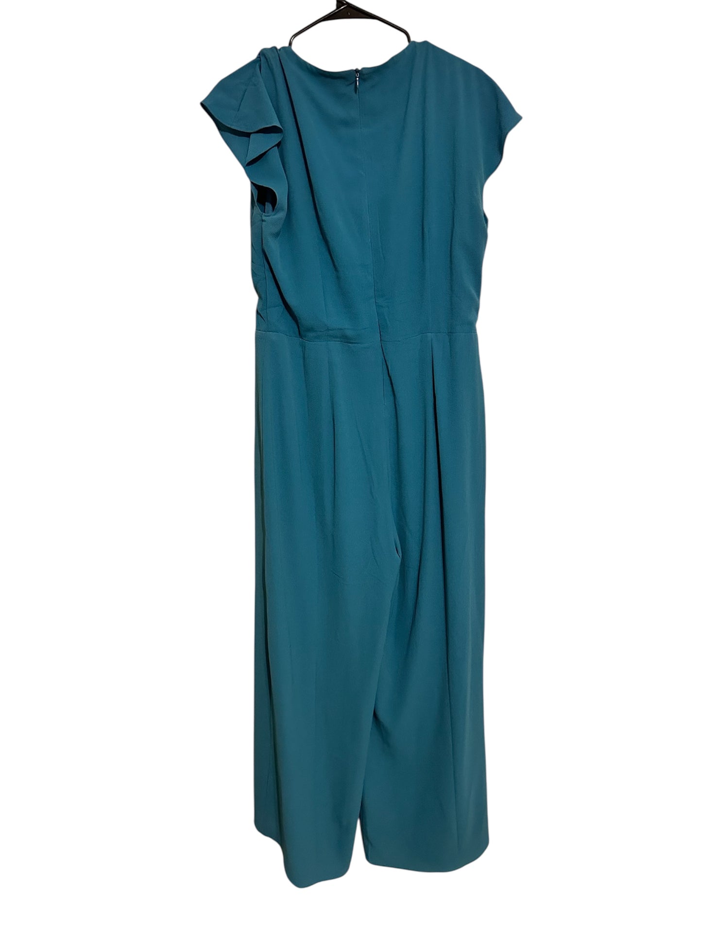 London Times Preloved Teal Blue Jumpsuit Sz 10