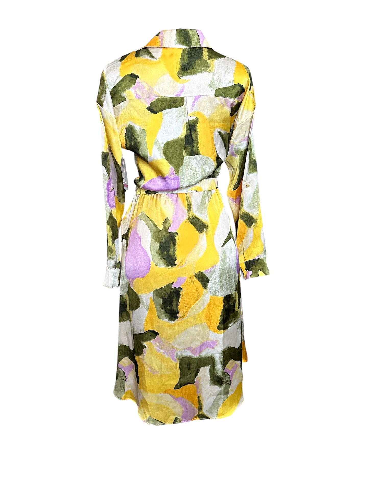 NWT French Connection Yellow Print Dress w/ belt