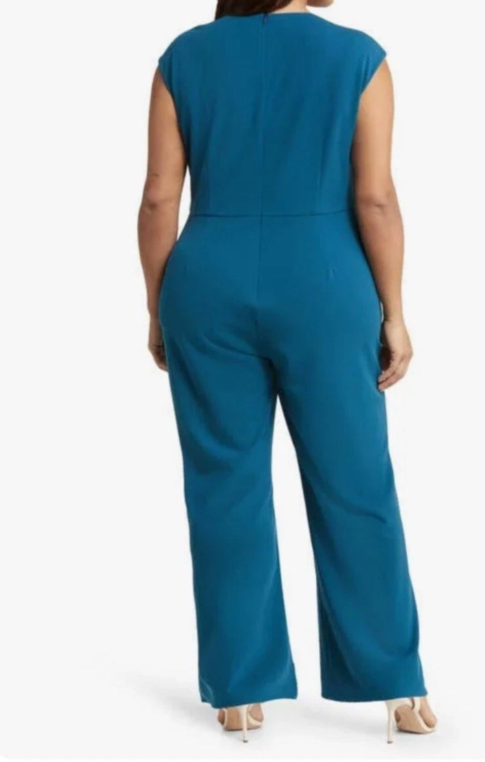 London Times Preloved Teal Blue Jumpsuit Sz 10