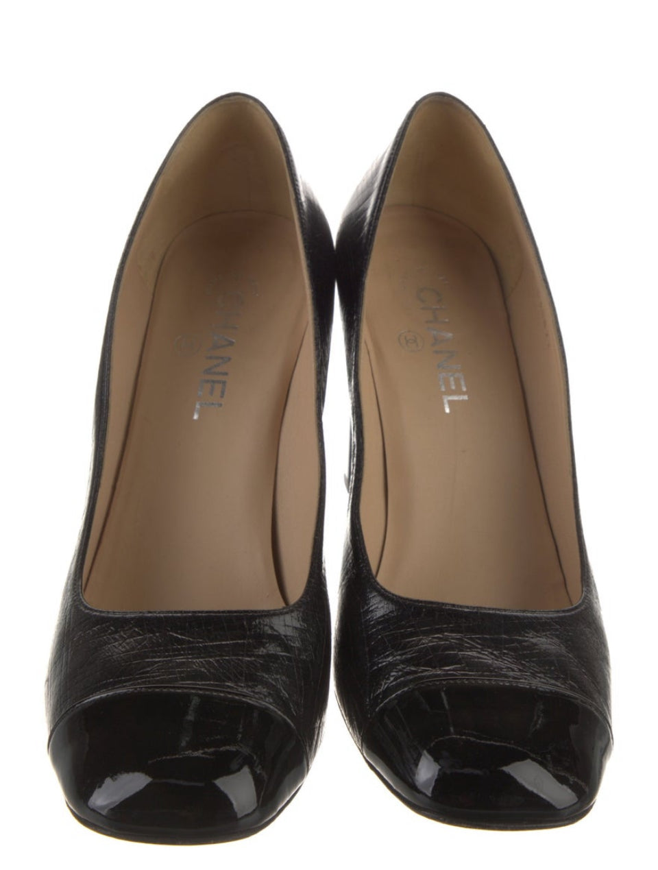 Chanel Black Patent Leather Pump Sz 41/11