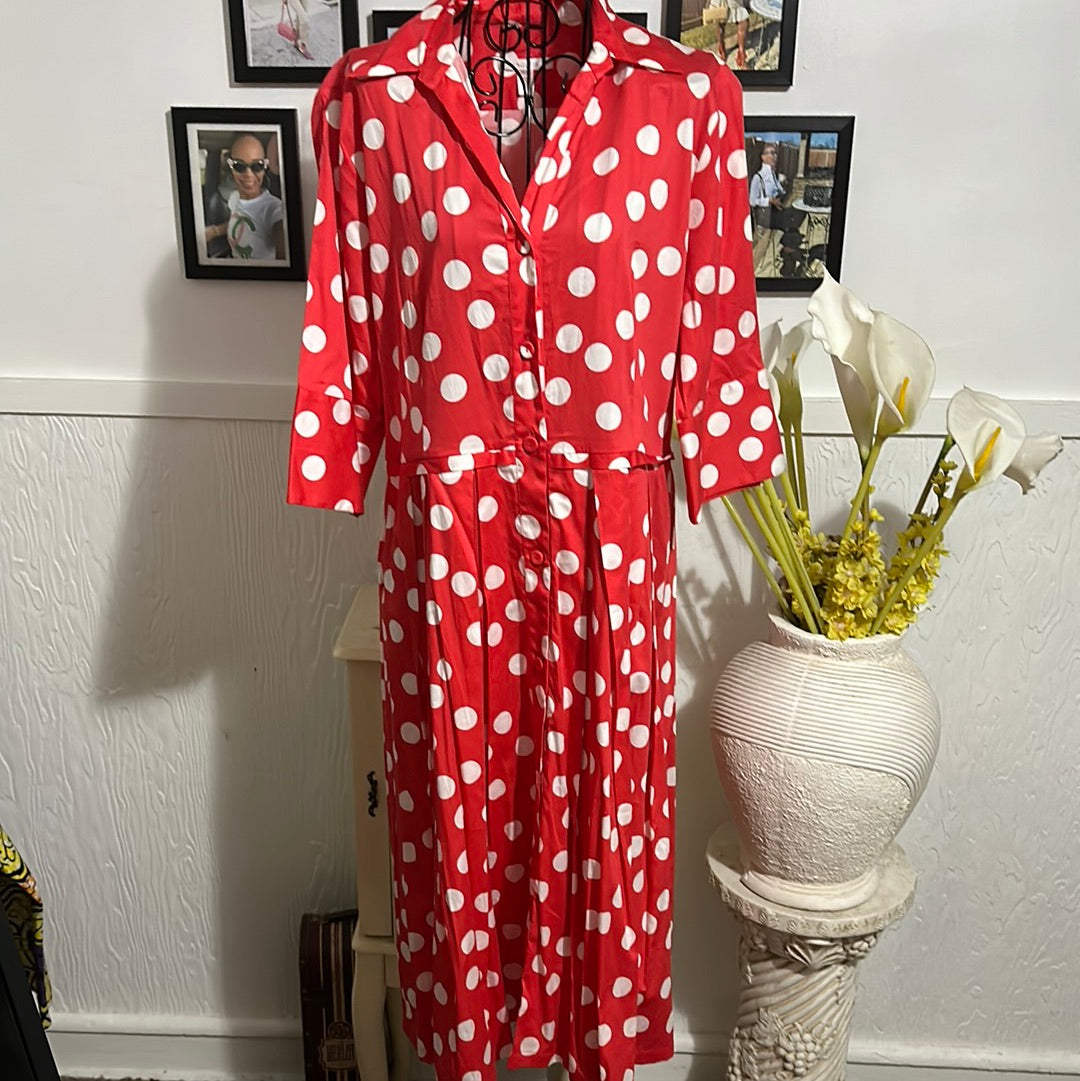 Bugutta Red Poka dot dress