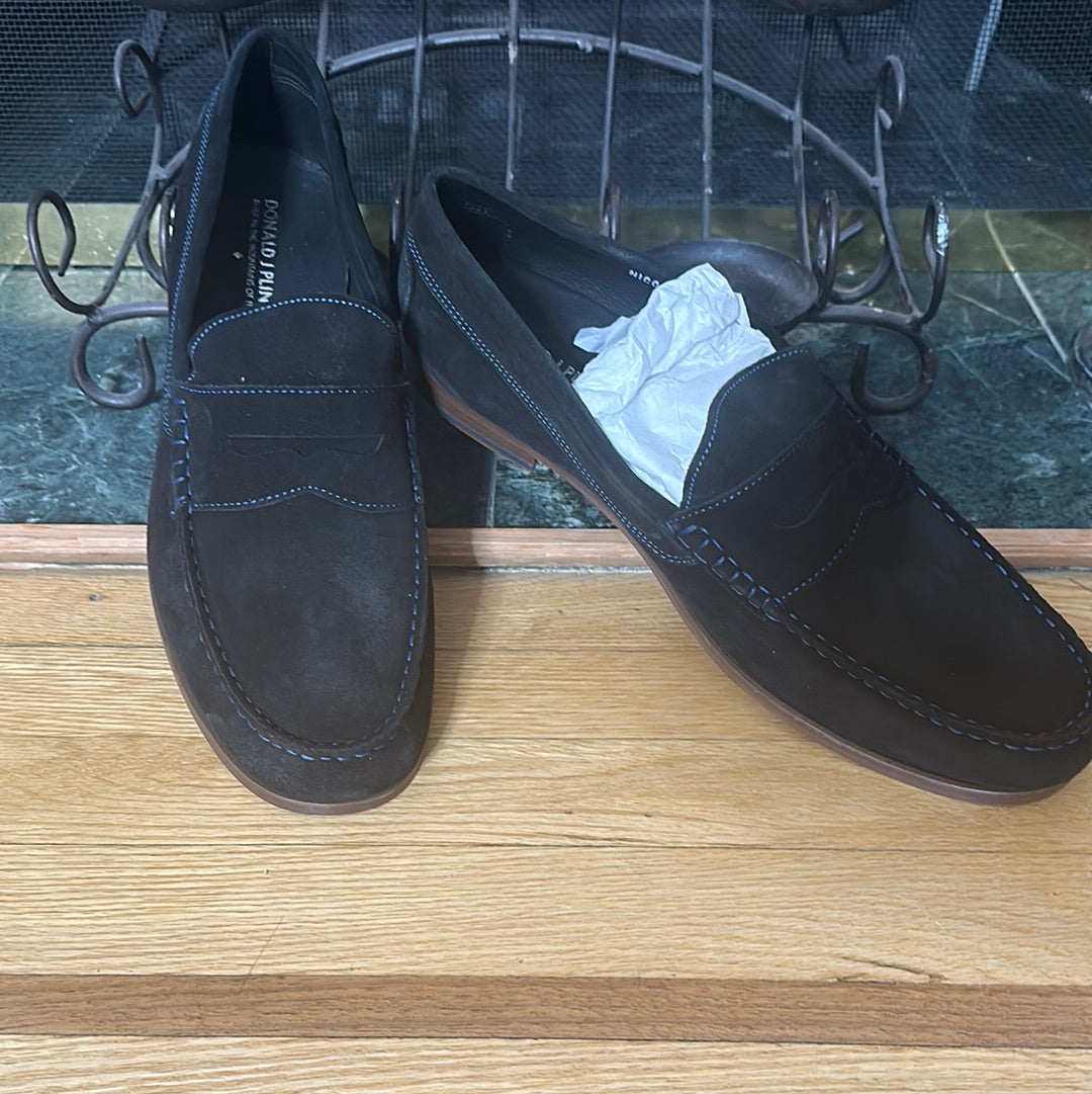 Donald Pliner black suede loafer NEW sz 15