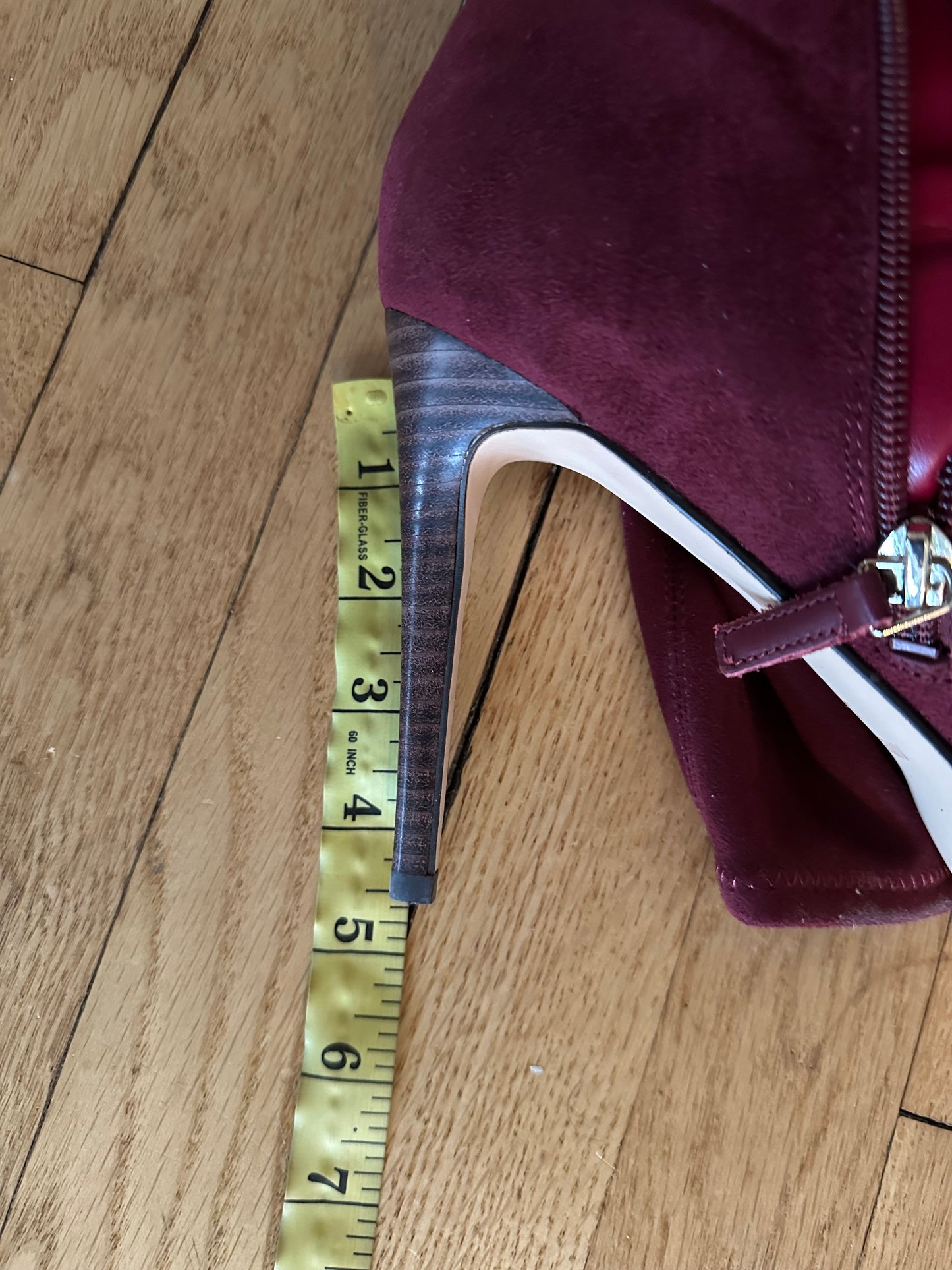 Nine West NWQUIZME Leather/Suede Platform Boots Wine sz 12M