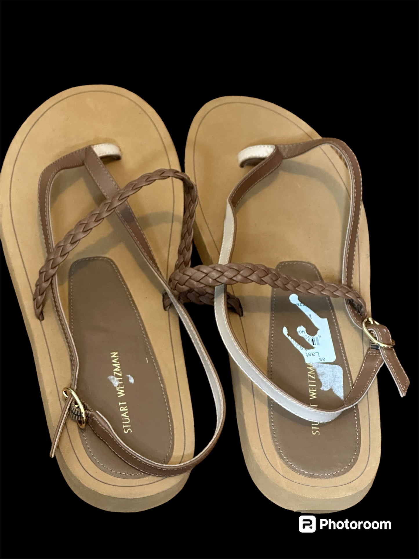 Stuart Weitzman Braided Strap Sandals, Brown sz 11