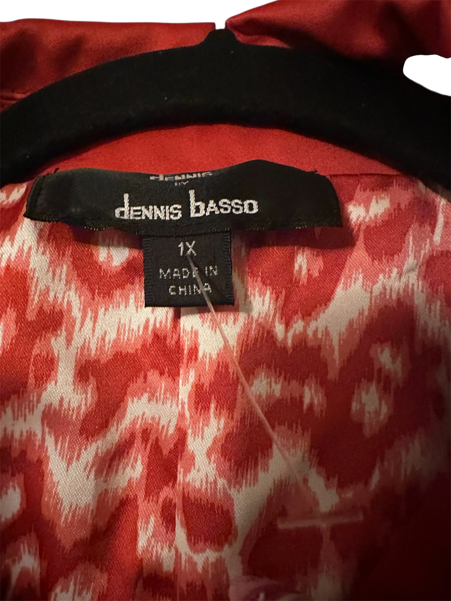 Dennis Basso Reversible Orange/White Print Trench Jacket sz 1X
