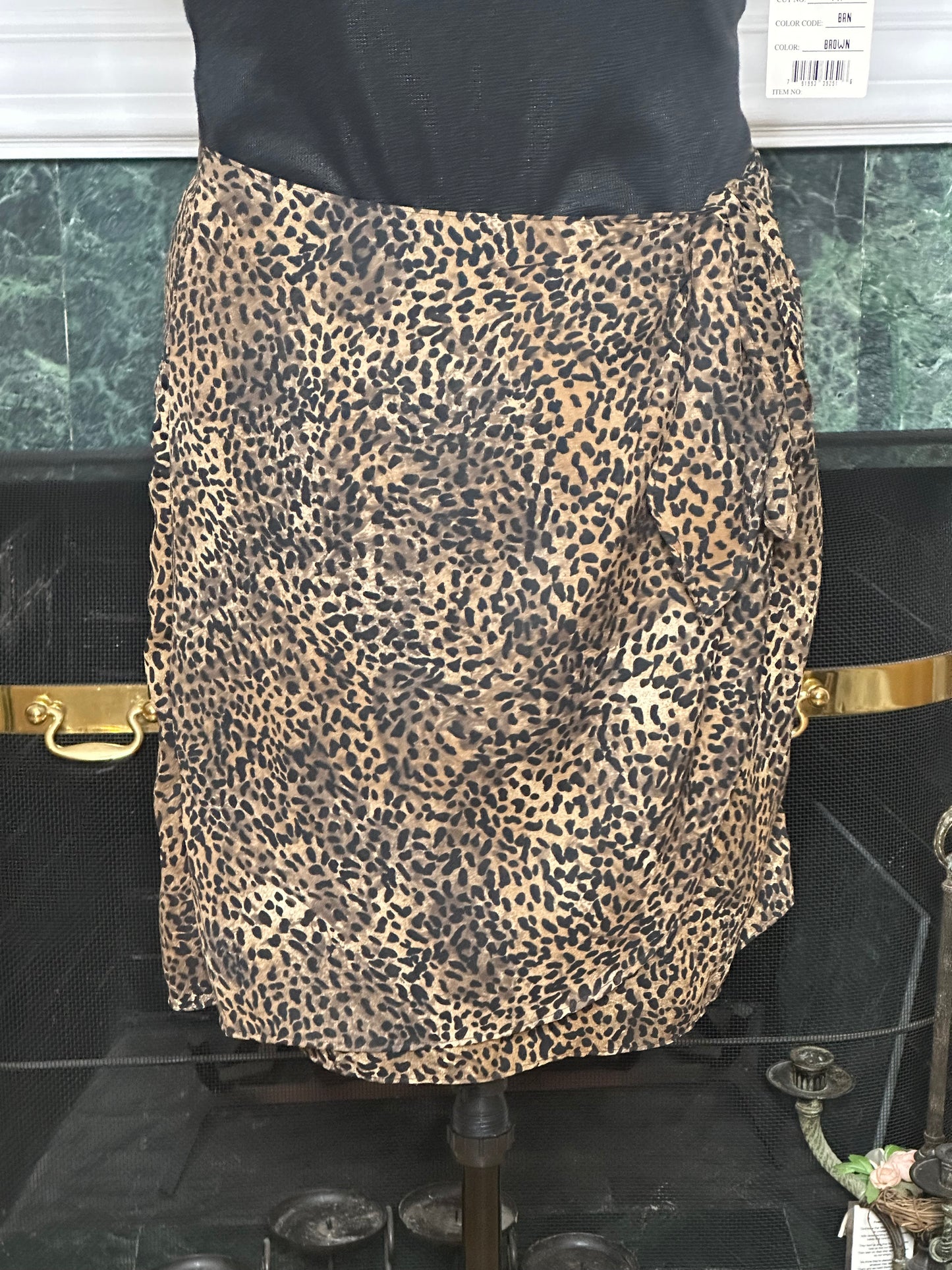 NWT Robbie Lee animal print faux wrap dress sz 12