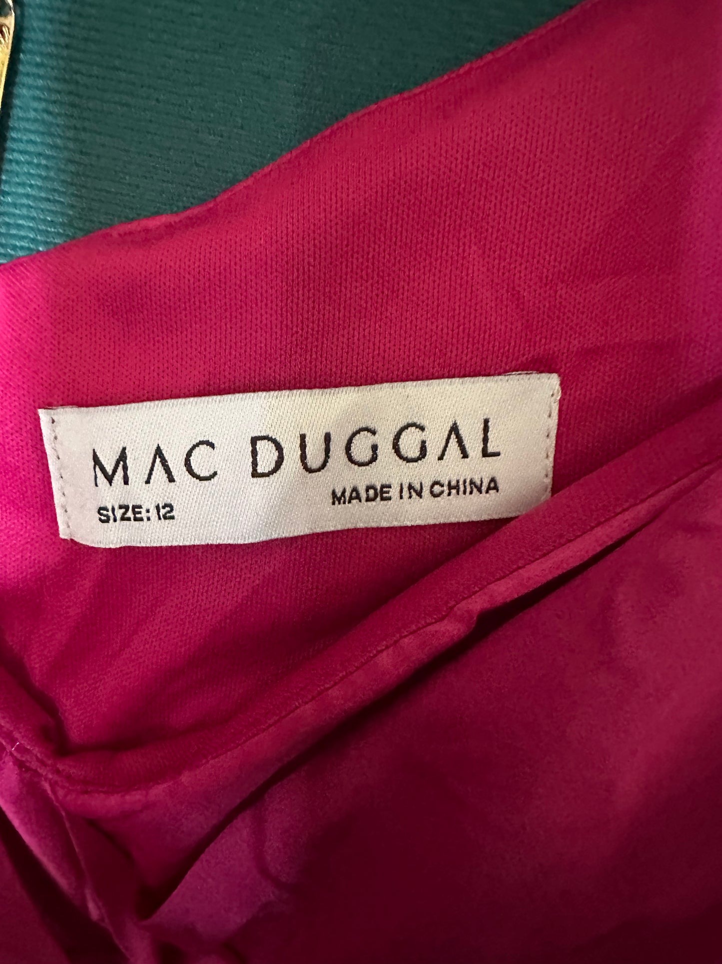 Mac Duggal Sweetheart Neck Long Puff Sleeve Satin Gown Size 12