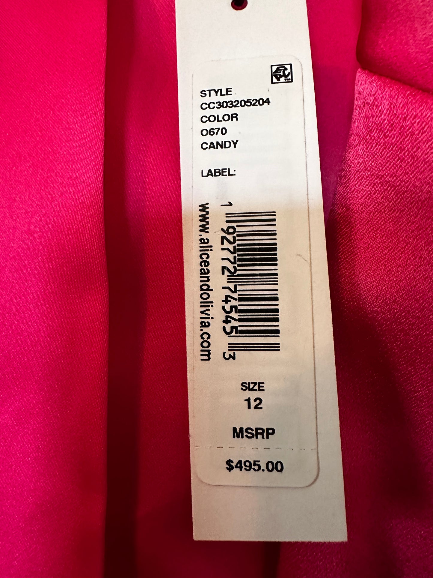 New with tag Alice+Olivia Barbie pink oversized crop blazer size 12