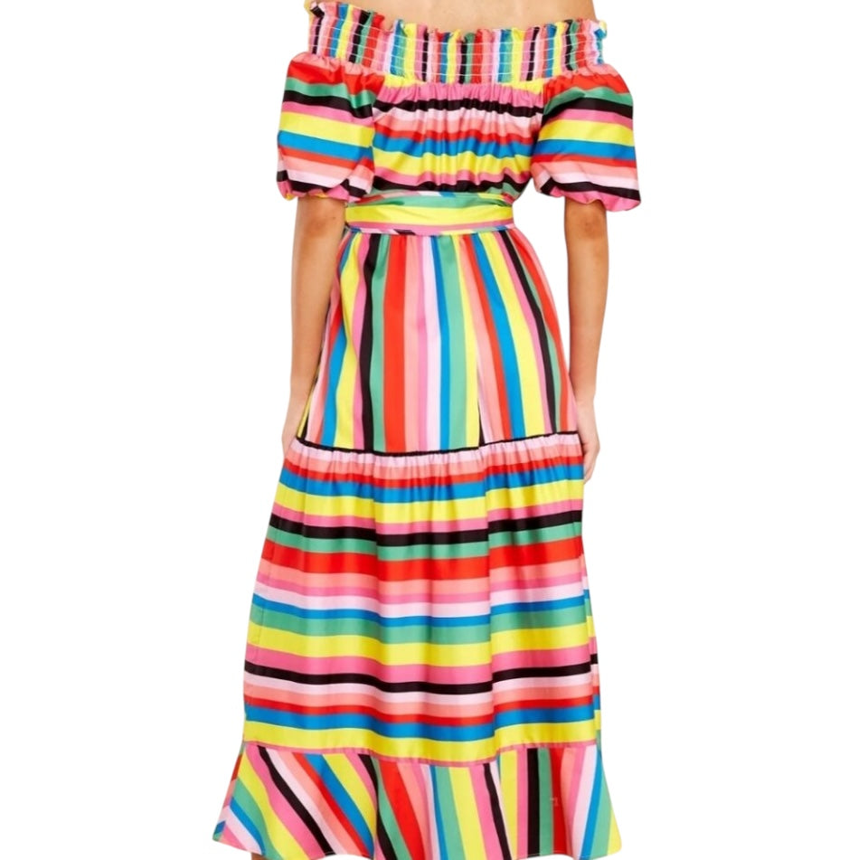 NWT Crosby Multicolor Stripe dress w/ belt sz L