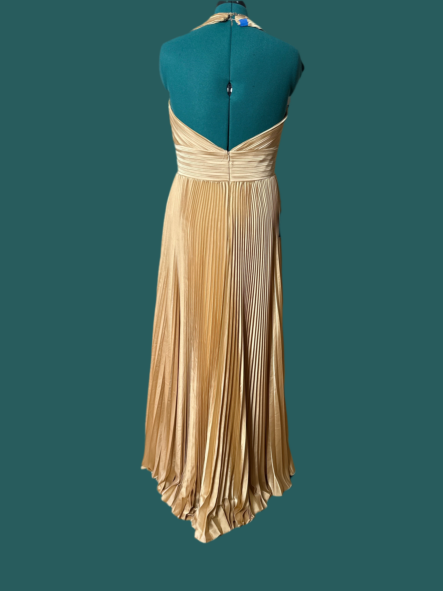 NEW Mac Duggal Halter gown sz 12 (hook and eye needs reinforcement)