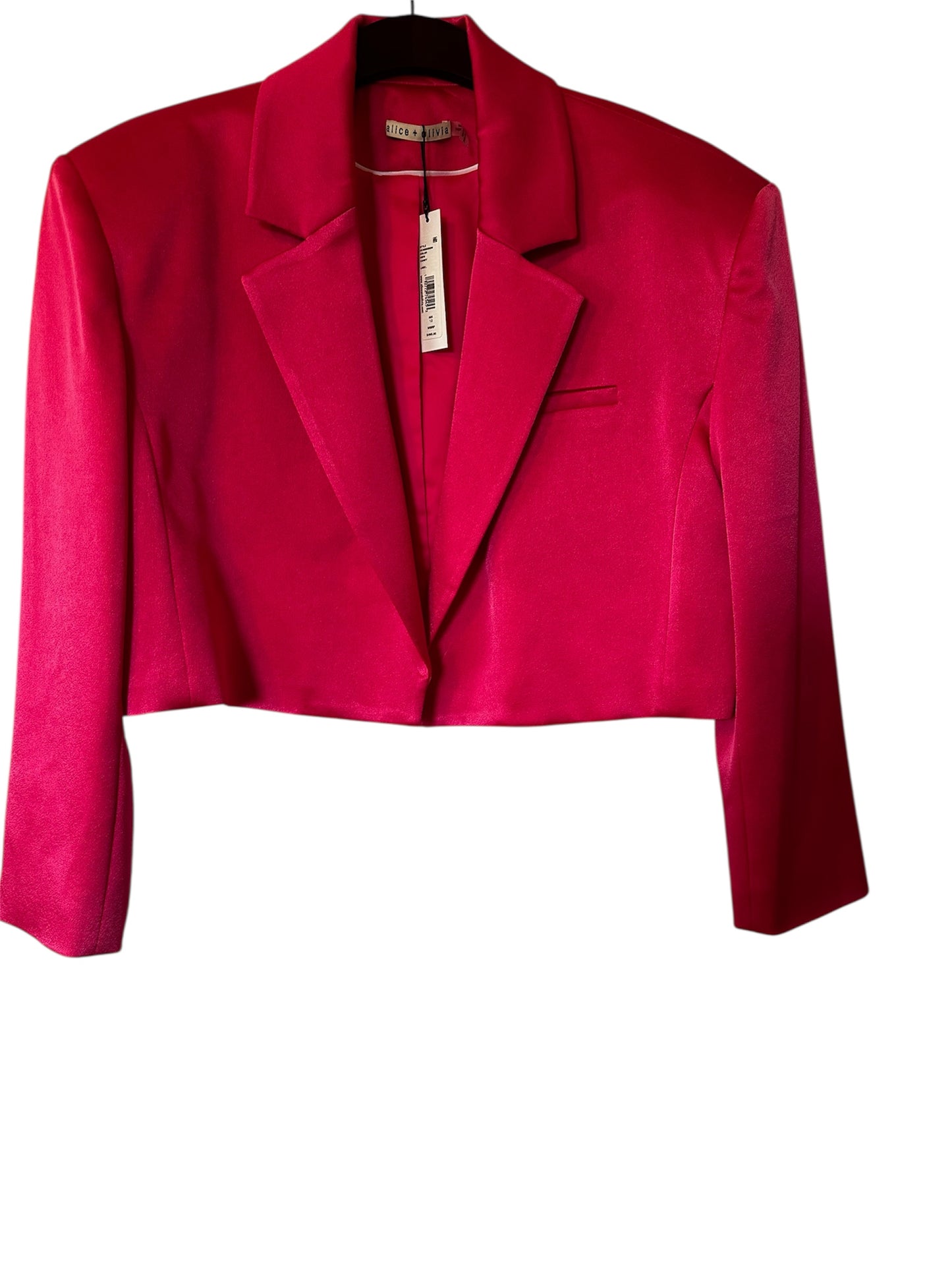 New with tag Alice+Olivia Barbie pink oversized crop blazer size 12