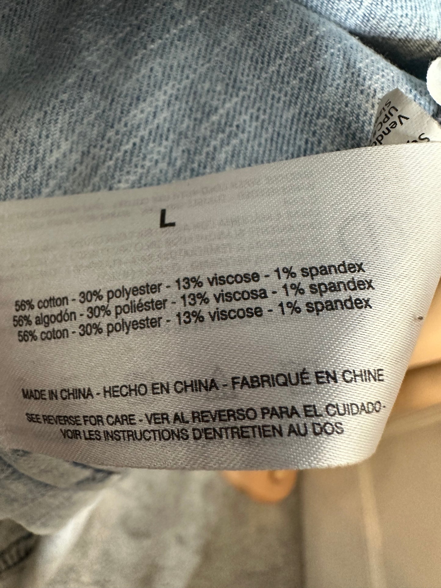 Frayed Acid Wash Denim Jacket sz L