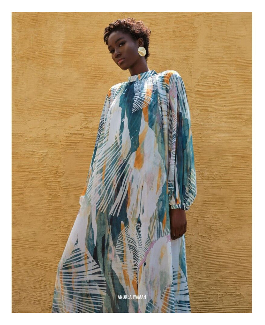 NWT Andrea Iyamah Sade Coverup Dress Sz S/M can fit to L