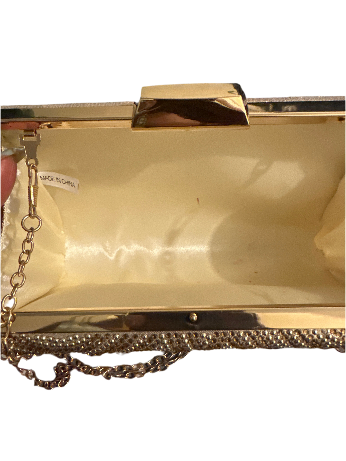 Gold beaded clutch