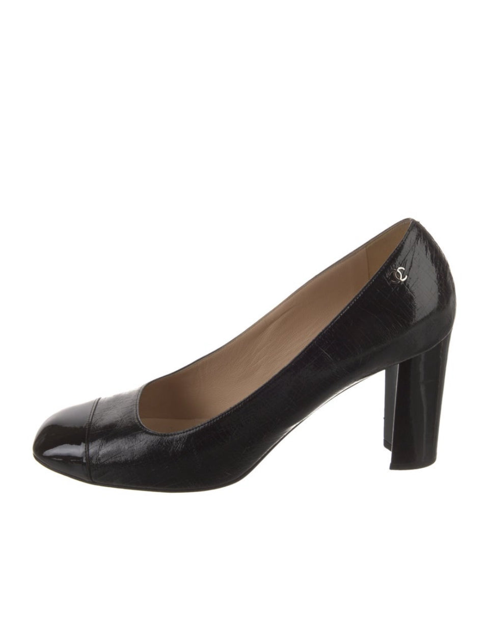 Chanel Black Patent Leather Pump Sz 41/11