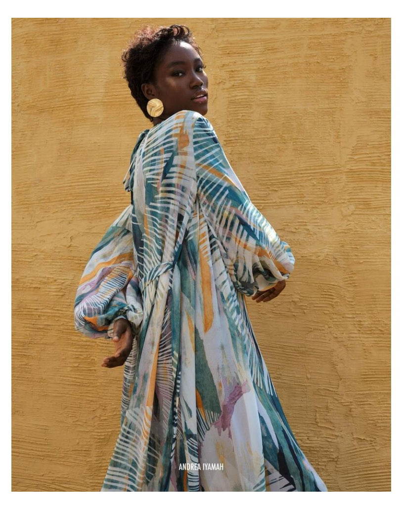 NWT Andrea Iyamah Sade Coverup Dress Sz S/M can fit to L