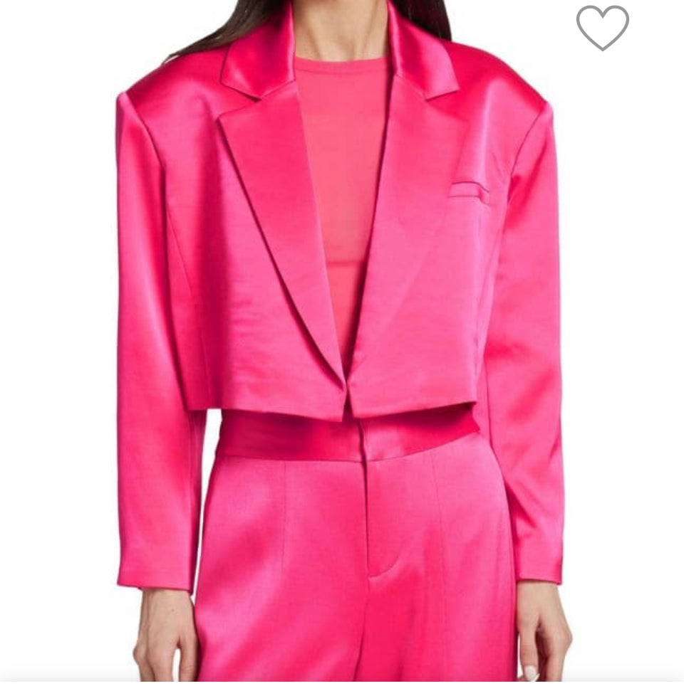 New with tag Alice+Olivia Barbie pink oversized crop blazer size 12