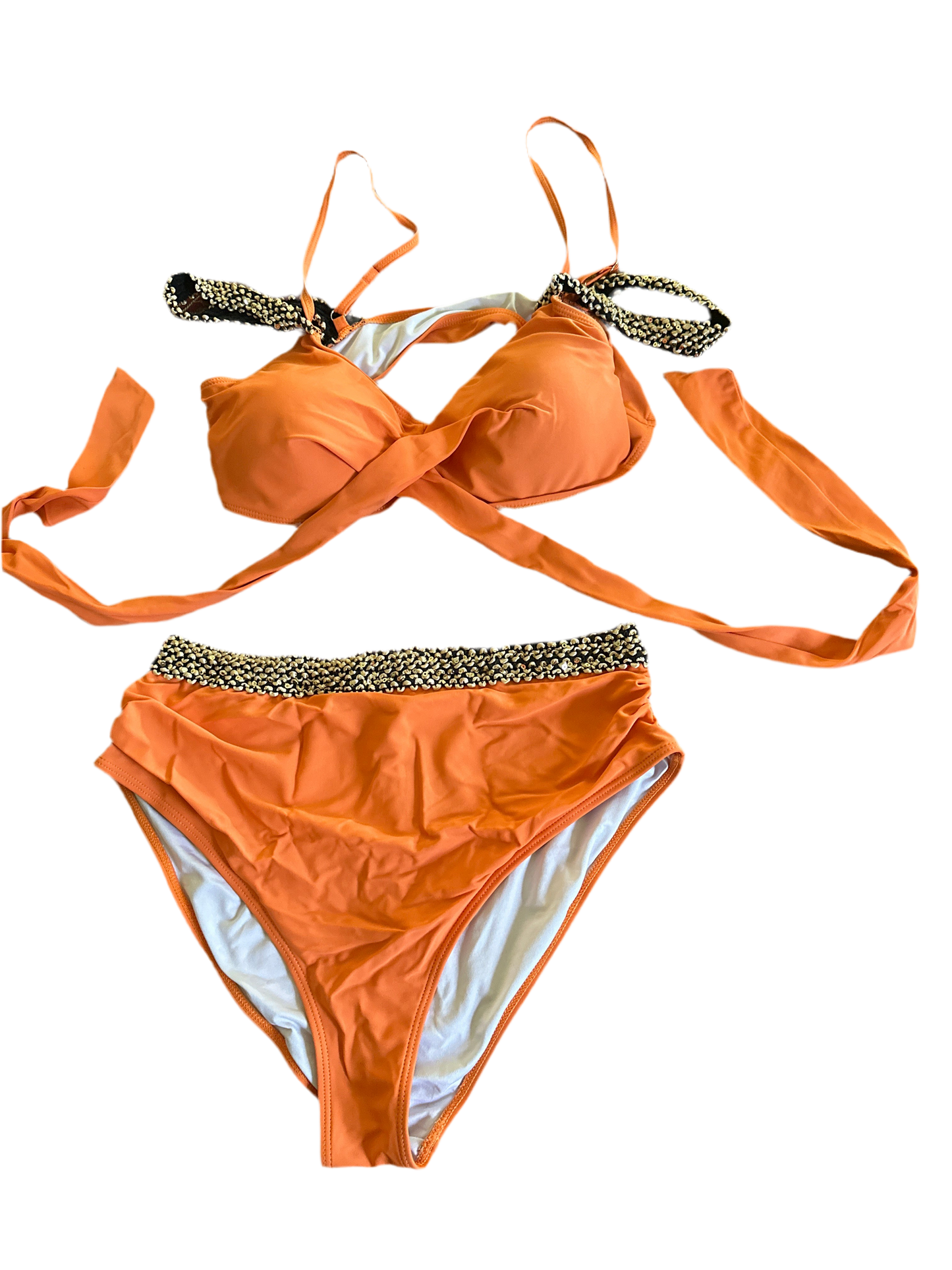 Orange 2pc bathing suit sz XL