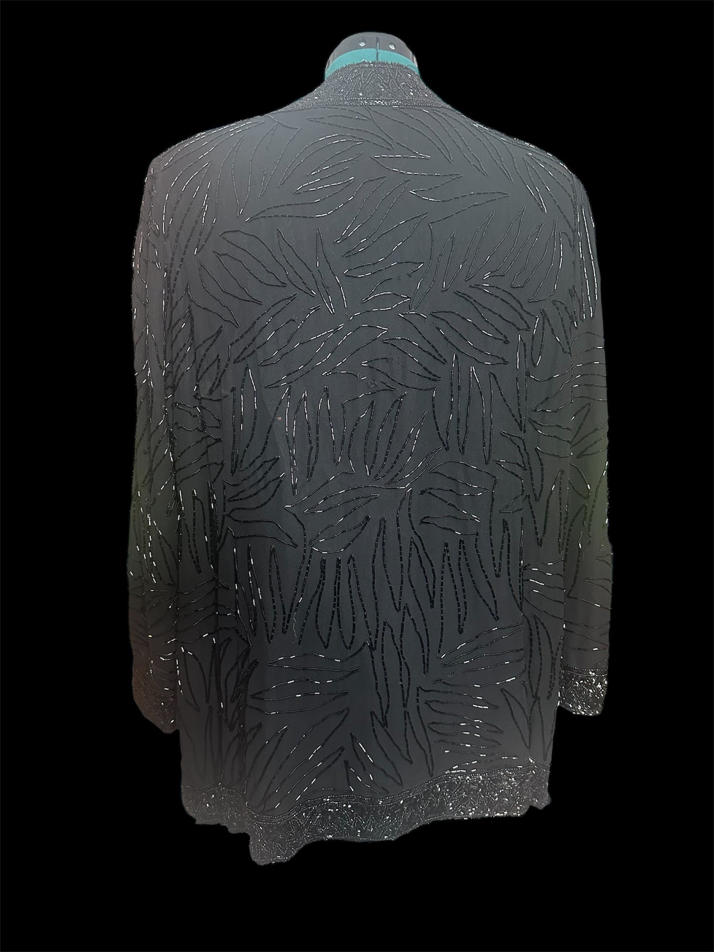 Brillante black beaded jacket sz XL