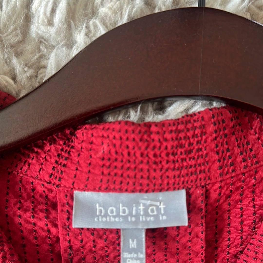 808 HABITAT RED/BLK BLOUSE SZ M