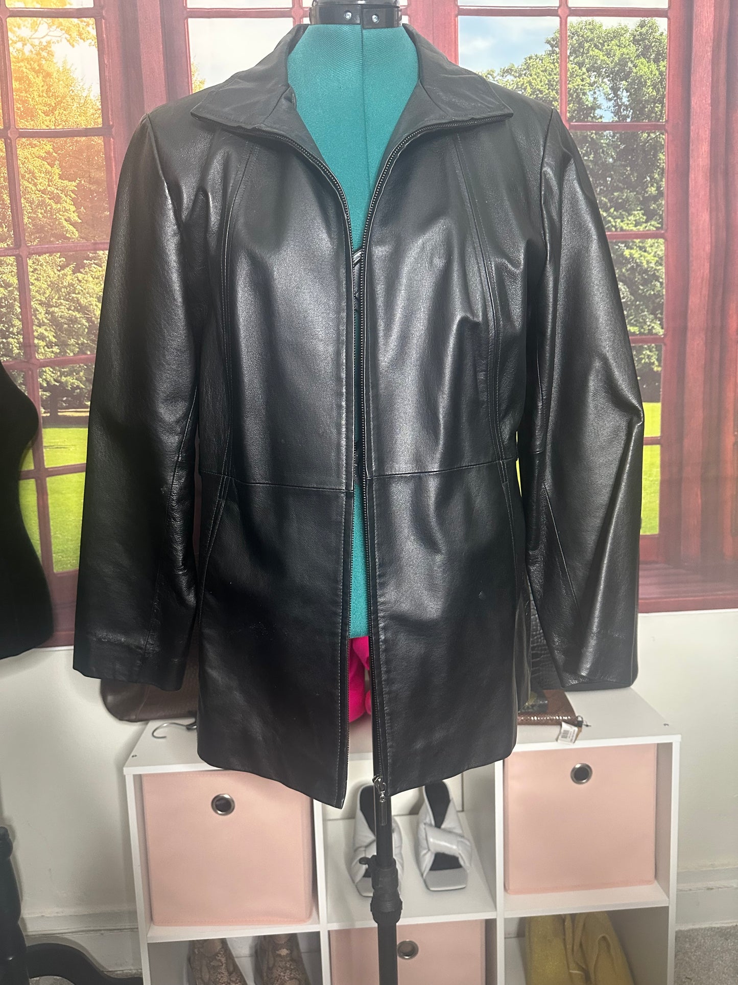 Worthington Leather Zip Front Jacket sz XL