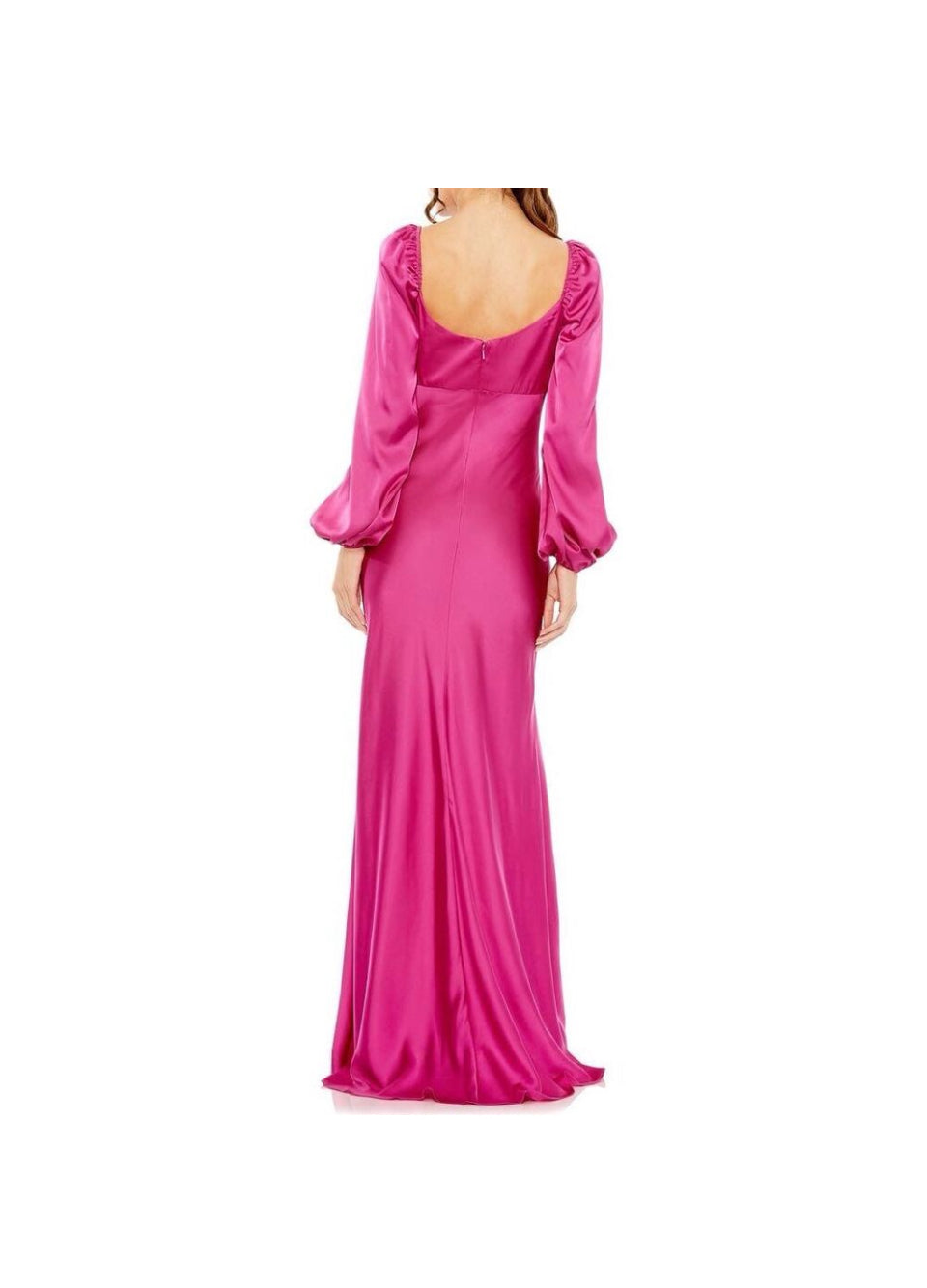 Mac Duggal Sweetheart Neck Long Puff Sleeve Satin Gown Size 12