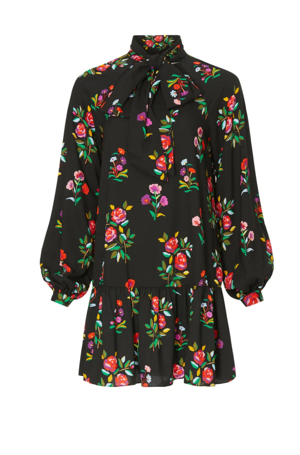 Kate Spade Autumn Floral Tie Neck dress Sz 8 NWT