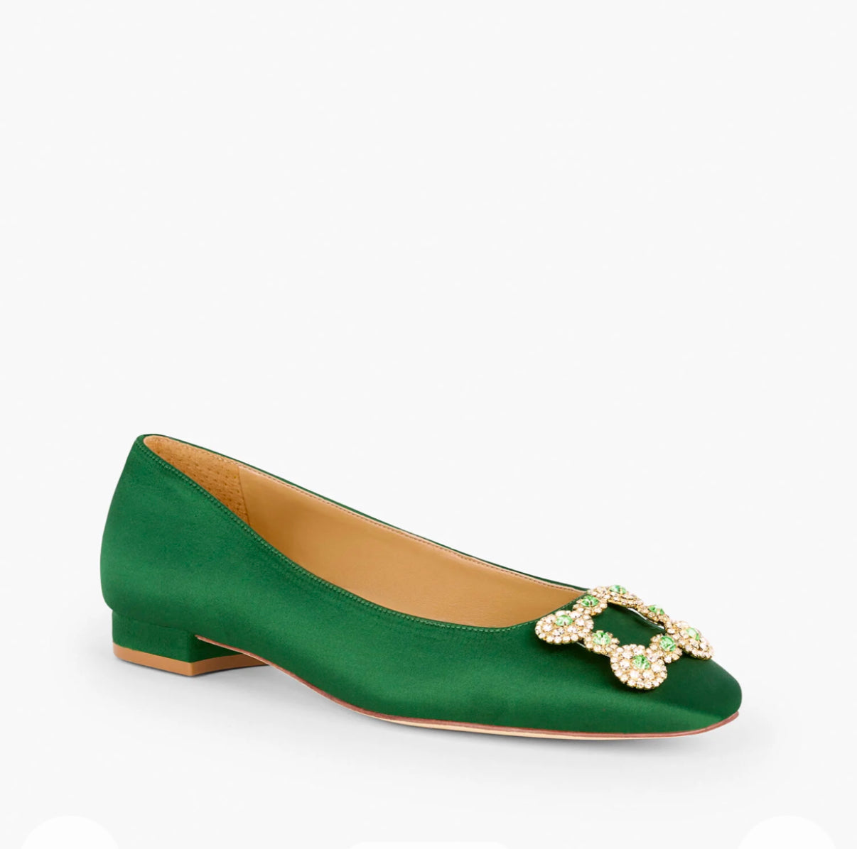 Talbots Green satin shoes Sz 9