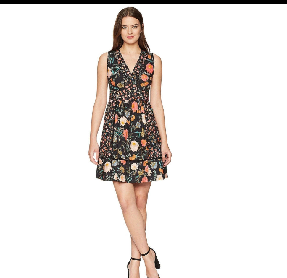 Kate Spade Mixed Blossom Fit and Flare dress Sz 8