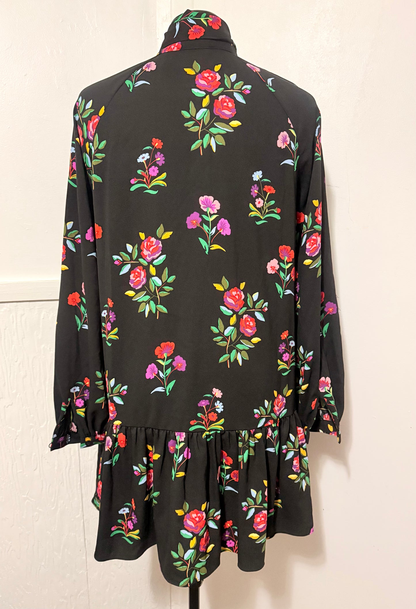 Kate Spade Autumn Floral Tie Neck dress Sz 8 NWT