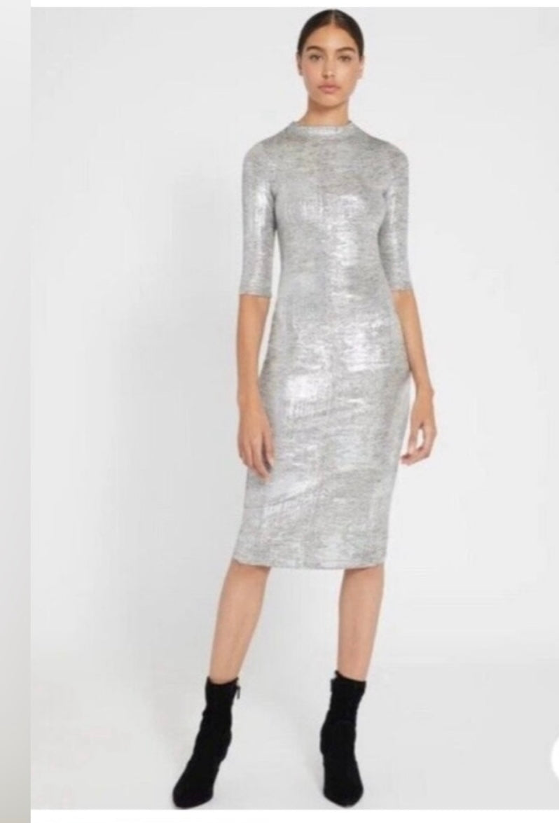Alice and Olivia silver dress Sz 8