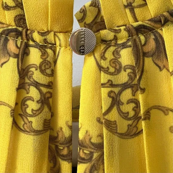 Ted Bake Ellly Passion Flower Print Halter Chiffon Maxi Dress Size 3 US NWT