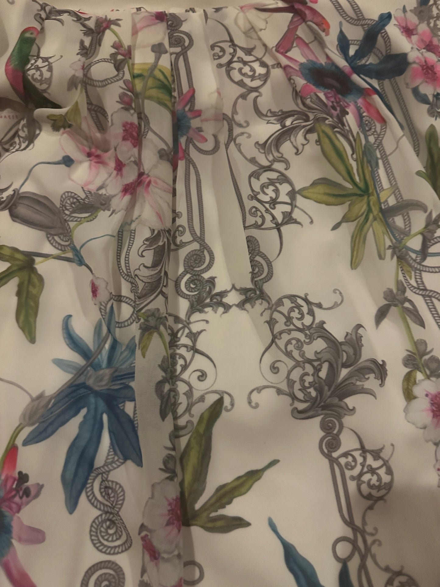 Ted Bake Ellly Passion Flower Print Halter Chiffon Maxi Dress Size 3 US NWT