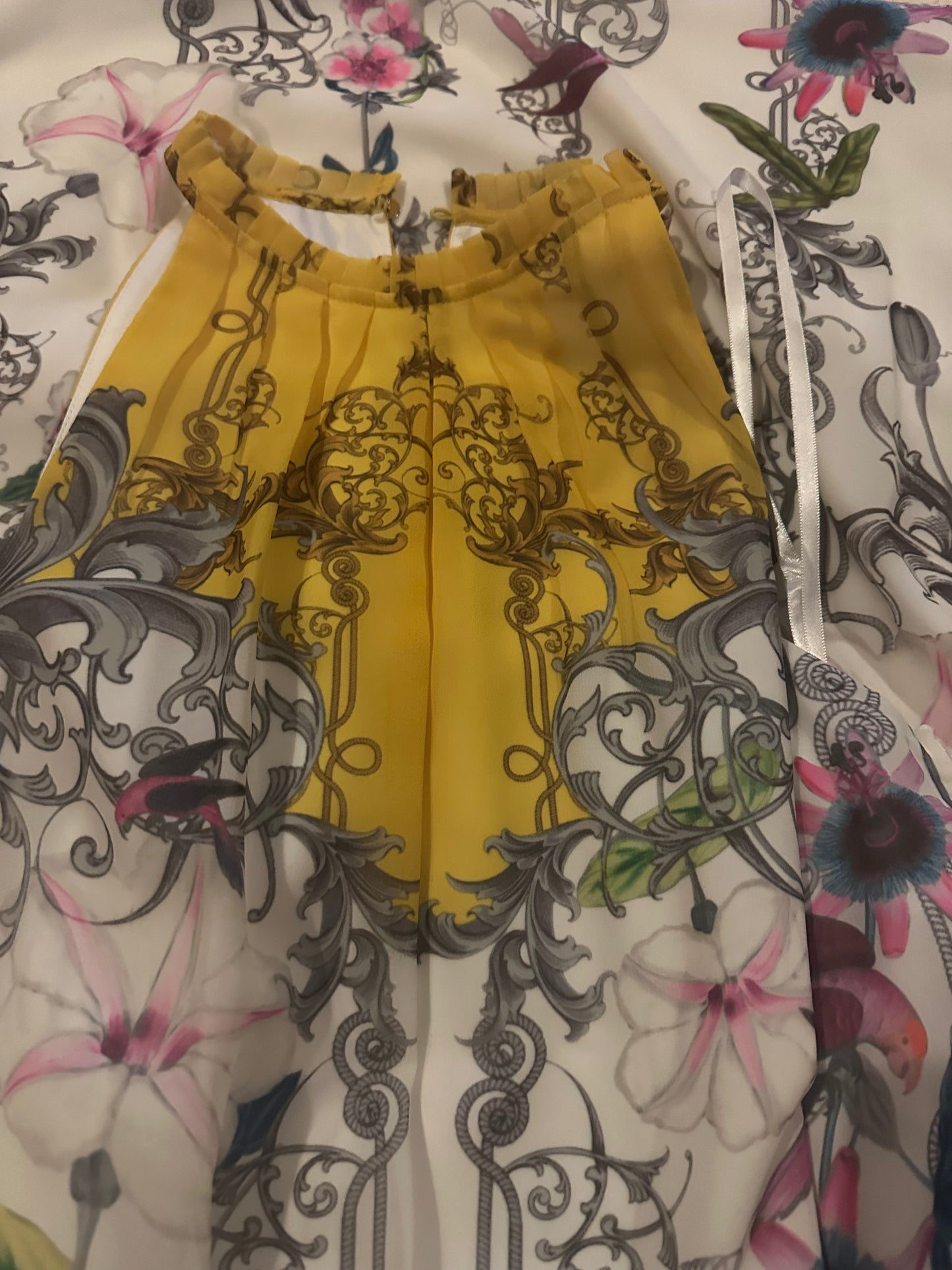 Ted Bake Ellly Passion Flower Print Halter Chiffon Maxi Dress Size 3 US NWT