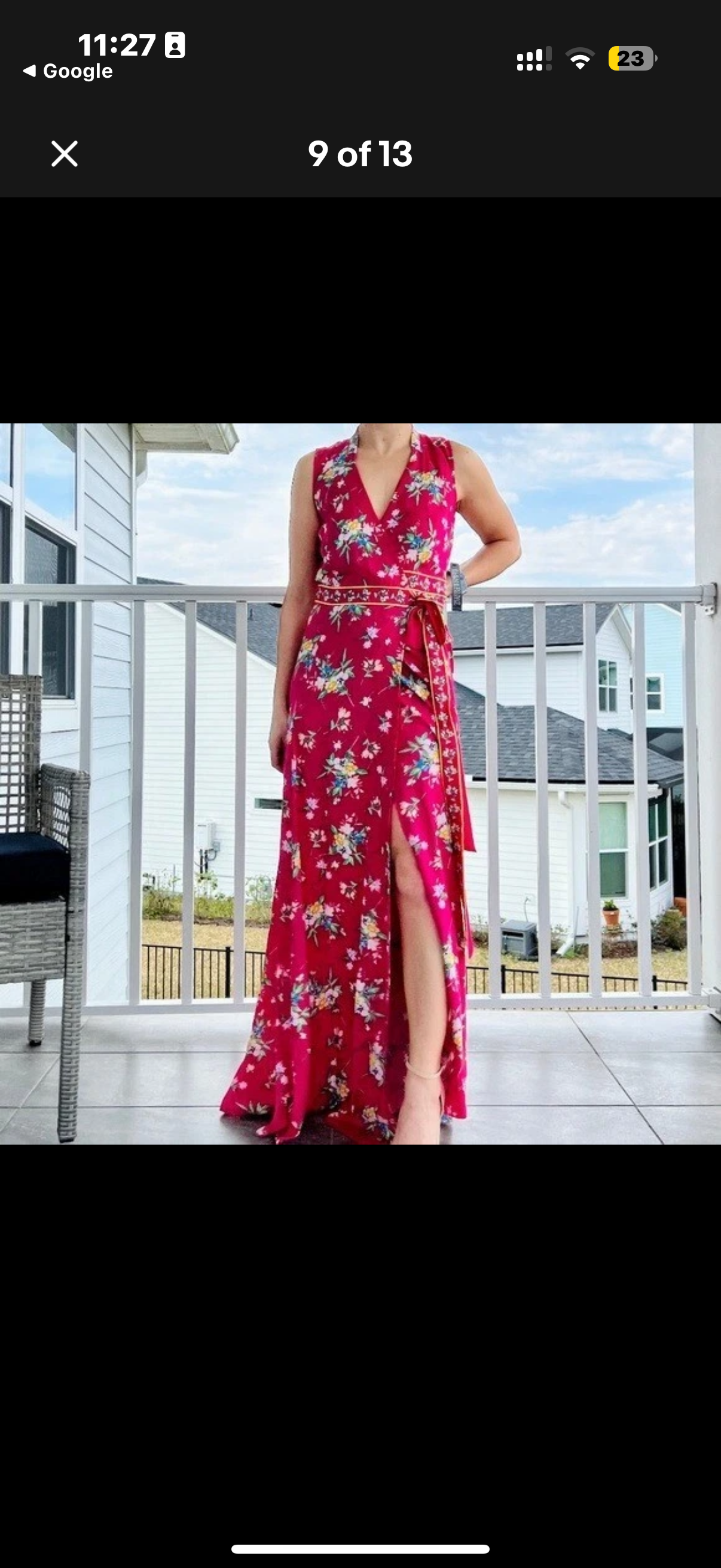 New York & Co. Pink Floral wrap maxi dress