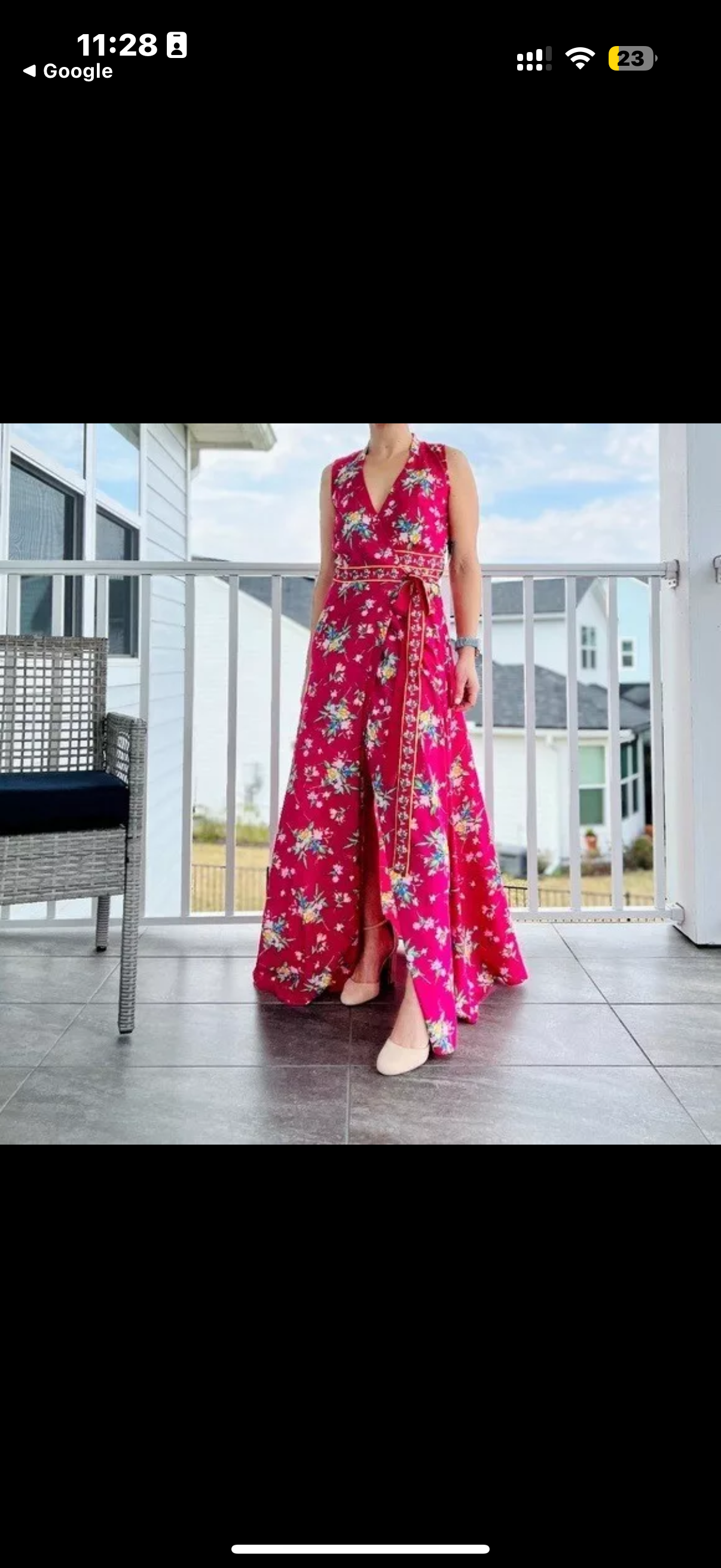 New York & Co. Pink Floral wrap maxi dress