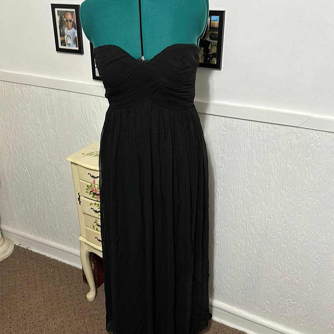 8.15 DONNA MORGAN BLACK STRAPLESS GOWN SZ 10